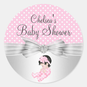 Girl Polka dot Baby Shower Sticker