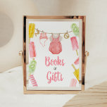 Girl Popsicle Baby Shower Books and Gifts Poster<br><div class="desc">Make your event special with this Popsicle Baby Shower with our cute and lovely printable Books and Gifts Sign featuring adorable Baby Clothes Baby Shower theme. Download,  personalise,  and create lasting memories with this perfect touch for your joyous celebration!
 
BS1078</div>