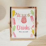 Girl Popsicle Baby Shower Drinks Poster<br><div class="desc">Make your event special with this Popsicle Baby Shower with our cute and lovely printable Drinks Sign featuring adorable Baby Clothes Baby Shower theme. Download,  personalise,  and create lasting memories with this perfect touch for your joyous celebration!
 
BS1078</div>