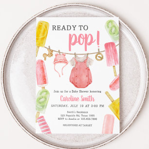 Girl Popsicle Baby Shower Invitation