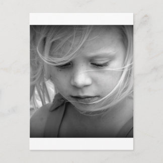 Girl Portrait Black And White Face Postcard