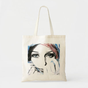 Girl portrait Pretty eyes Watercolor painting art Tote Bag