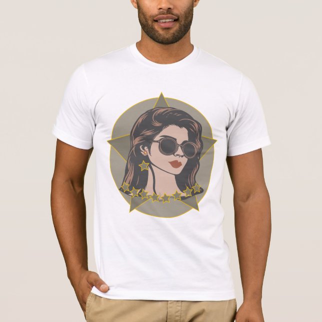 Girl portrait vintage style t-shirt design (Front)