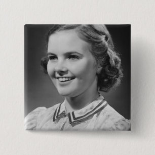 Girl Posing in Studio 15 Cm Square Badge