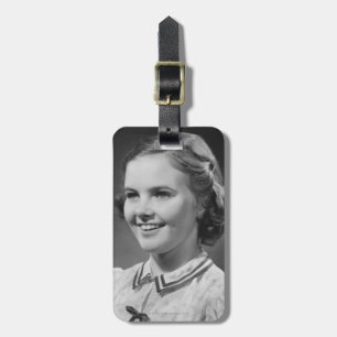 Girl Posing in Studio Luggage Tag
