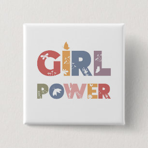 Girl Power 15 Cm Square Badge