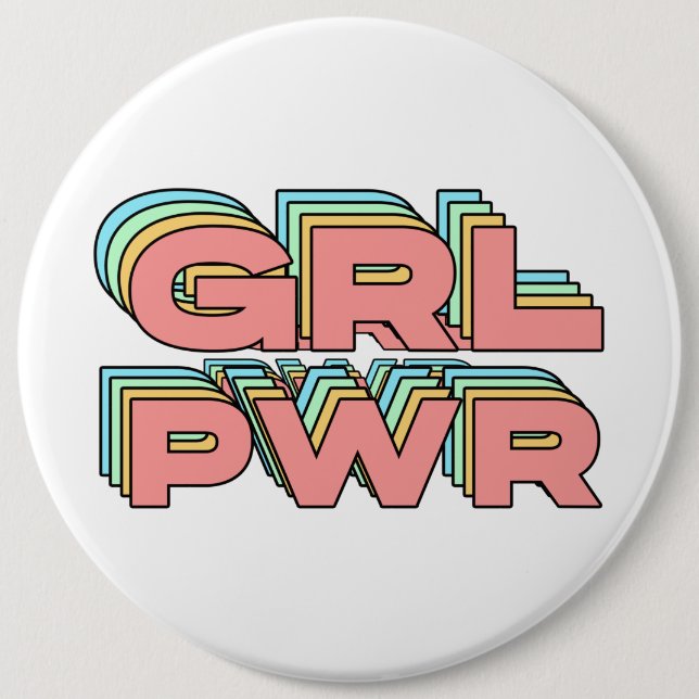 GIRL POWER 6 CM ROUND BADGE (Front)
