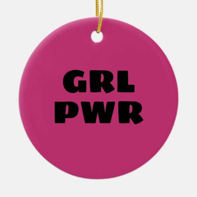 Girl Power Ceramic Ornament (Front)