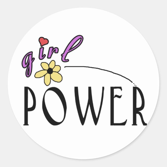 Girl Power Classic Round Sticker (Front)