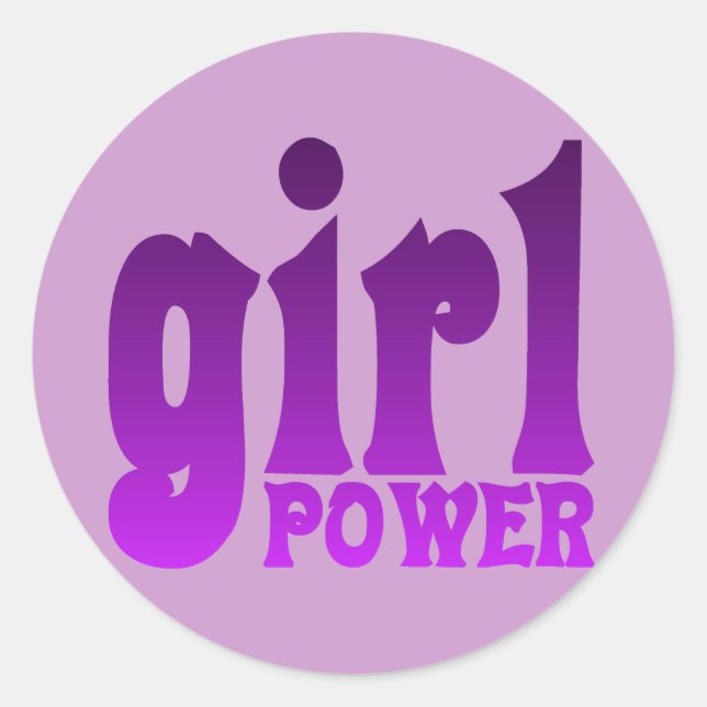 Girl Power Classic Round Sticker (Front)