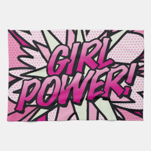 GIRL POWER Comic Book Pop Art Tea Towel