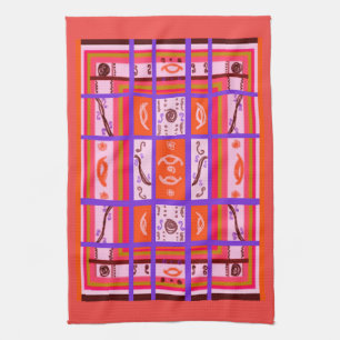 girl power curvy plaid kitchen towel
