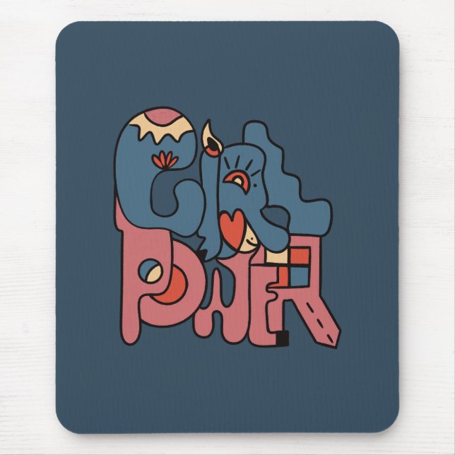 Girl Power Dark Version Mouse Pad (Front)