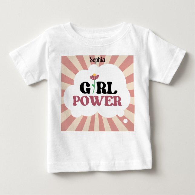 GIRL POWER. Editable name Baby T-Shirt (Front)