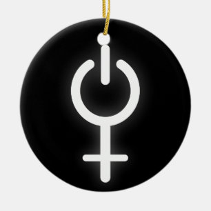 Girl Power Electronic Symbol for Gamer Female Sign Ceramic Ornament