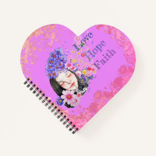 Girl power-faith hope love notebook