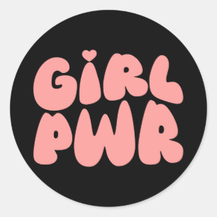 Girl Power Feminist Classic Round Sticker