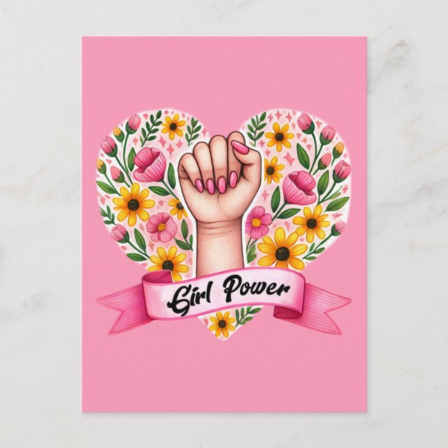 Girl Power Feminist Postcard (Front)