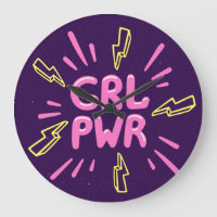 Girl power feminist slogan, violet background.