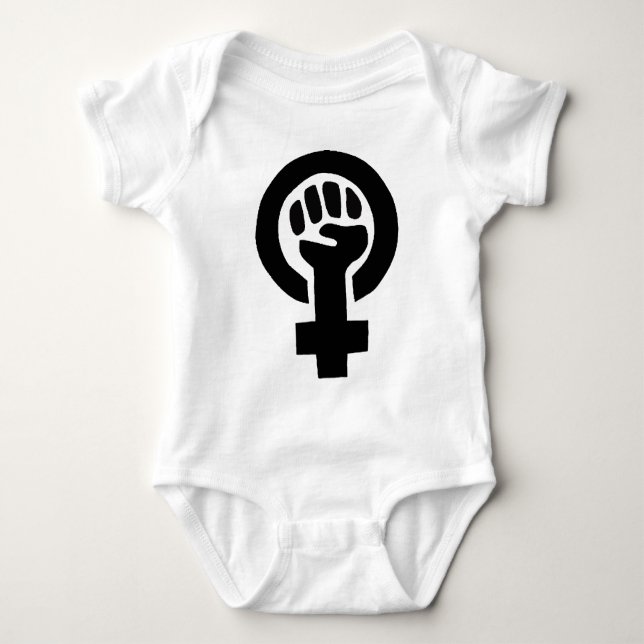 Girl Power Feminist Symbol Baby Bodysuit (Front)