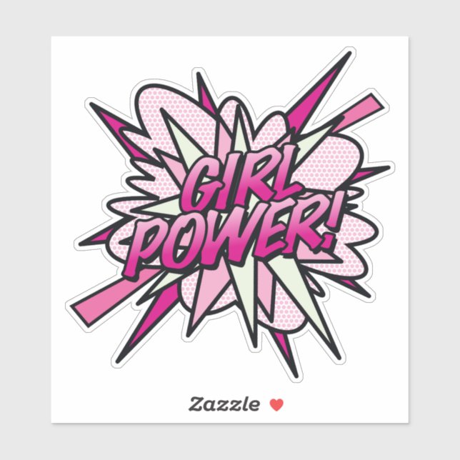 GIRL POWER Fun Retro Comic Book Pop Art (Sheet)