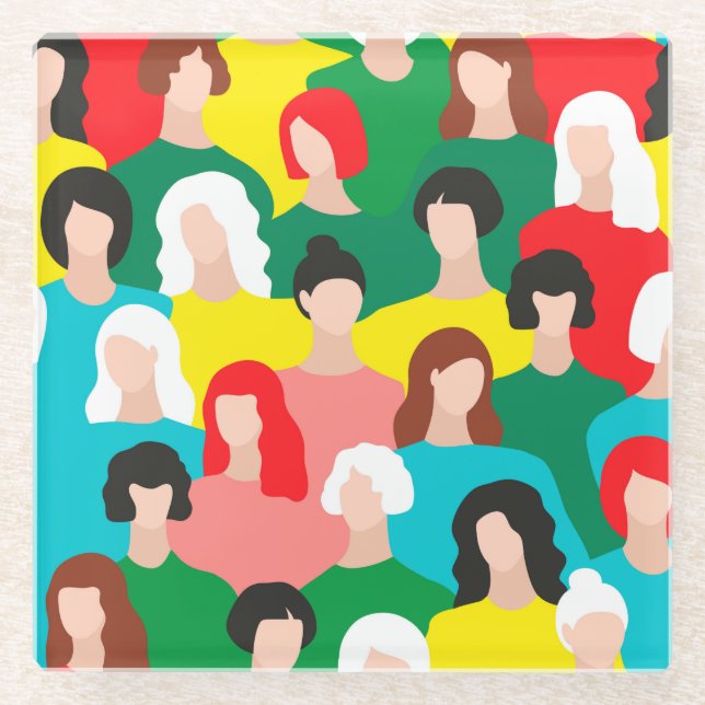 Girl power glass coaster (Front)