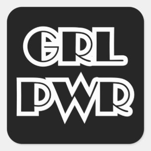 Girl Power, Grl Pwr Square Sticker