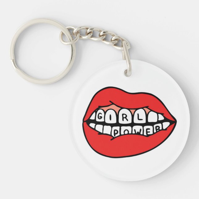 Girl Power Lips Key Ring (Front)