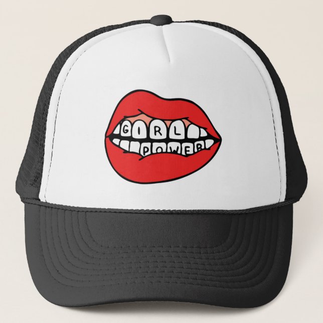 Girl Power Lips Trucker Hat (Front)