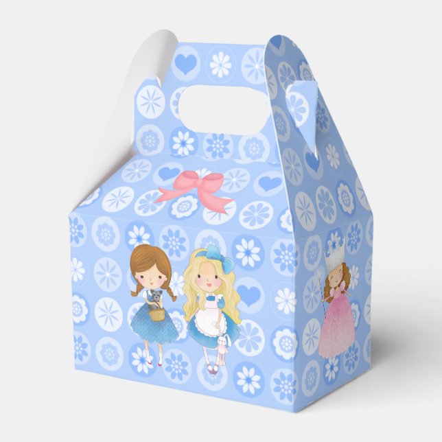 Girl Power on Blue Flower Background Favour Box (Front Side)