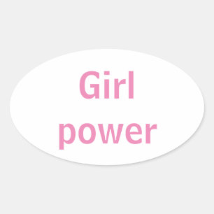 girl power oval sticker