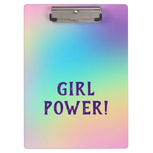 Girl Power! Pastel Rainbow Clipboard