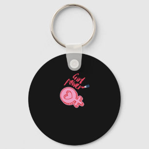 Girl Power Pink Feminist Sticker  Key Ring