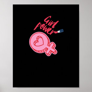 Girl Power Pink Feminist Sticker  Poster