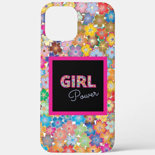 Girl Power | Pink Girly Beautiful Wildflower Women Case-Mate iPhone Case (Back)