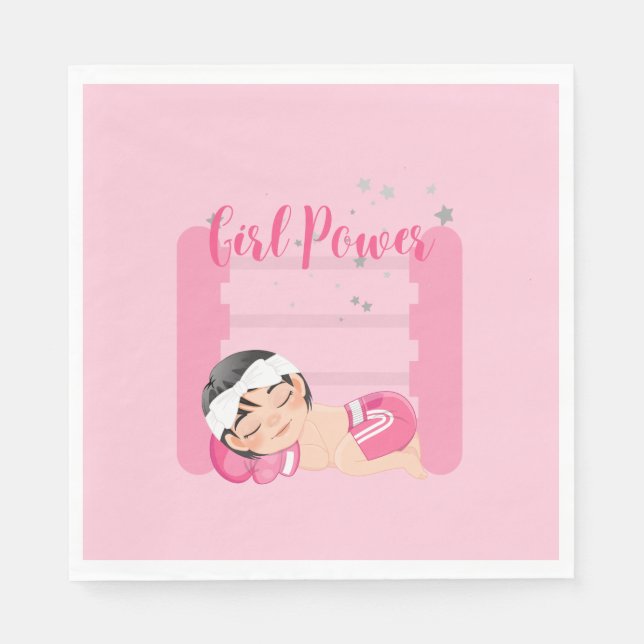 Girl power pink  napkin (Front)