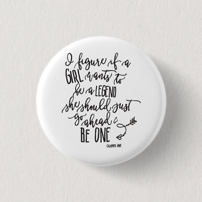Girl Power Quote Calligraphy Script 3 Cm Round Badge (Front)