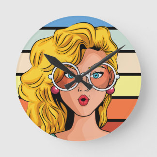 Girl power retro design Wall Clock