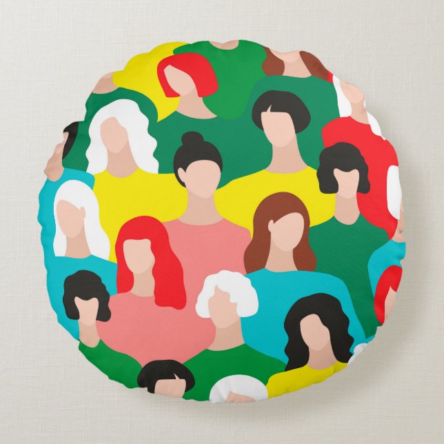 Girl power round cushion (Front)