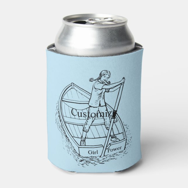 Girl Power Sculling Boat Thunder_Cove  Can Cooler (Can Front)