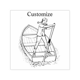Girl Power Sculling Boat Thunder_Cove   Self-inking Stamp