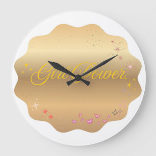 Girl Power Shape Large Clock