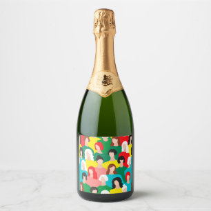 Girl power sparkling wine label
