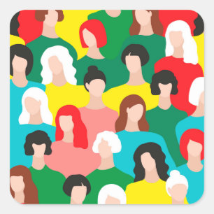 Girl power square sticker