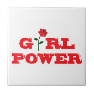Girl Power T-Shirt - Awesome Women Female Feminist Ceramic Tile