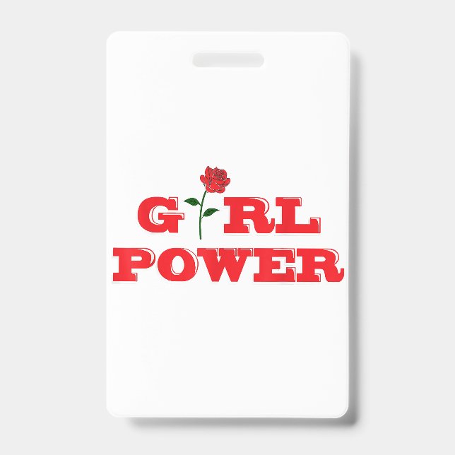 Girl Power T-Shirt - Awesome Women Female Feminist ID Badge (Front)