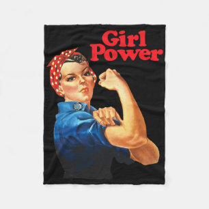 Girl Power T Shirt Women's Feminist Roar Resist No Fleece Blanket