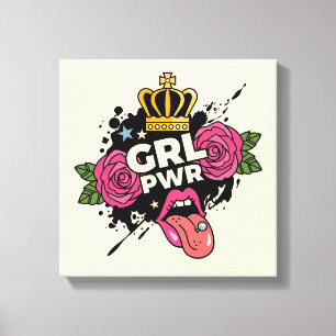 Girl Power Tattoo Style Canvas Print