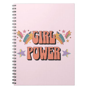 Girl Power text design with stars Notebook