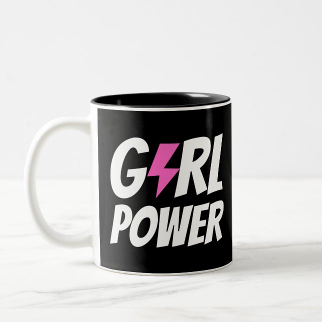 Girl Power Two-Tone Coffee Mug (Left)